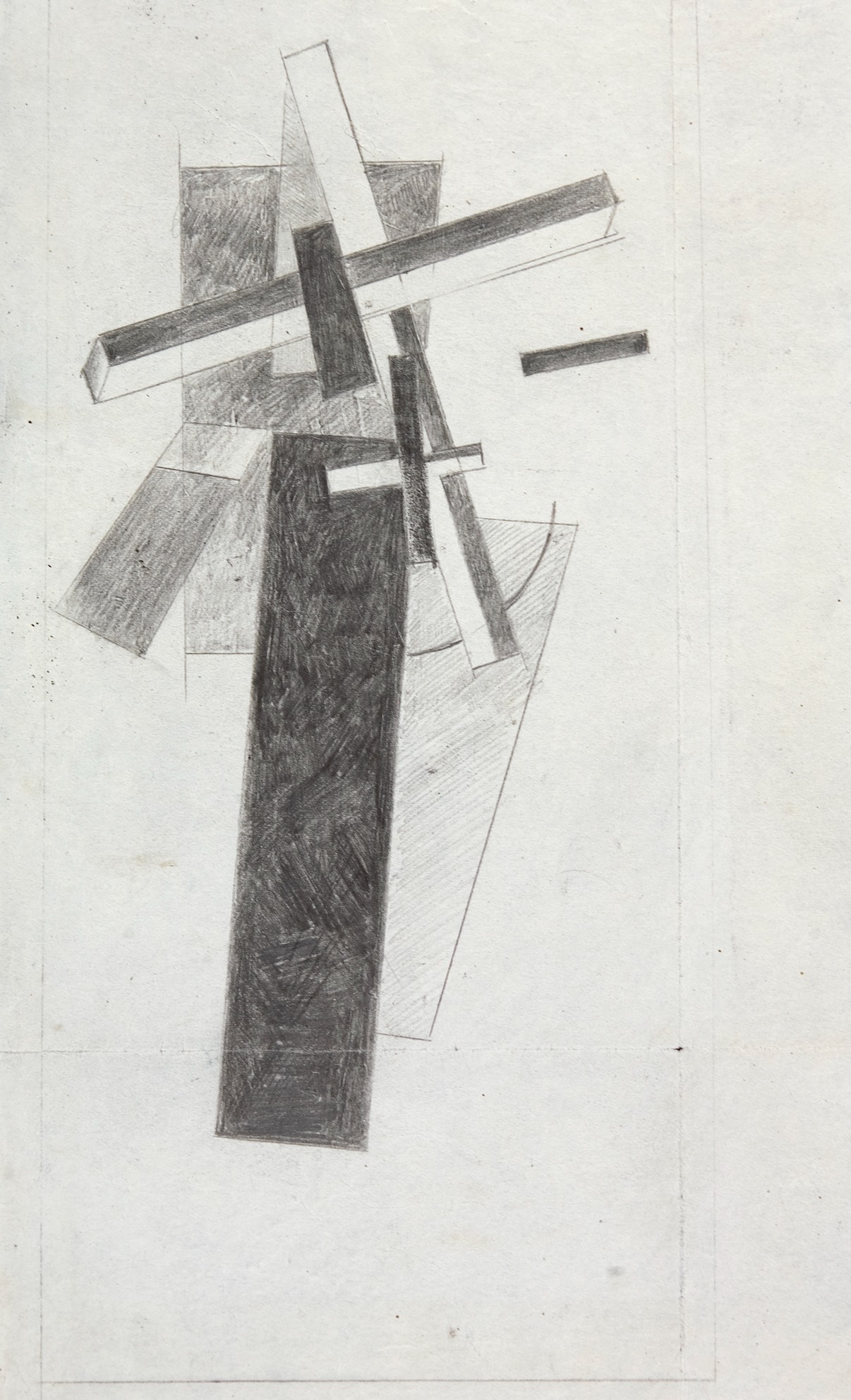 Architectonic construction with non objective volumes, motif of 1915 and 1916-17