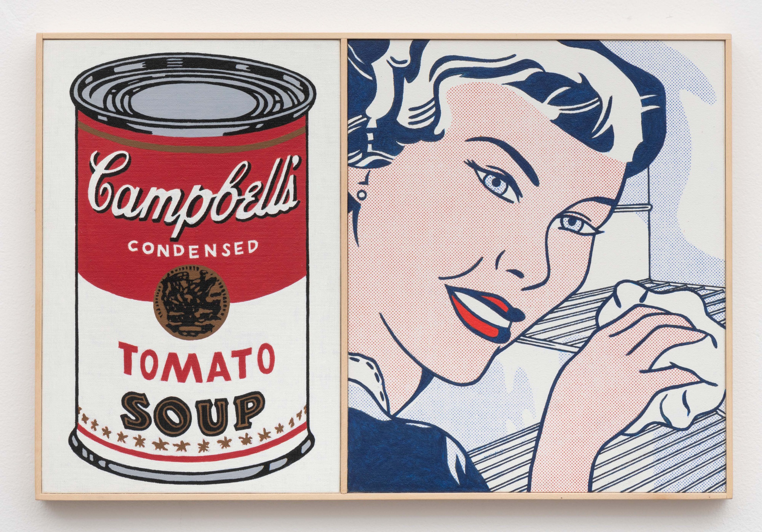 Roy Lichtenstein, ‘The Refrigerator’, 1961, and Andy Warhol, ‘Large Campbell’s Soup Can, Tomato’, 1964, First Version – small Ben Day dots